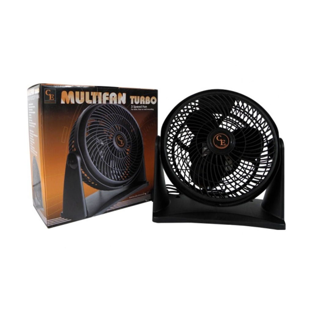 Multifan Turbo 35 W di Cornwall Electronics: ventilatore circolante con girante da 20 cm, 3 velocità e inclinazione testa 120° | GrowLab